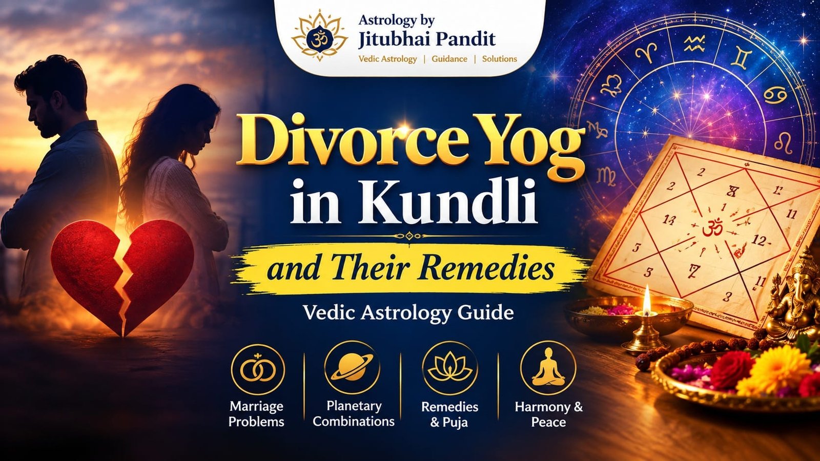 Divorce Yog in Kundli and Vedic Astrology remedies for marital problems